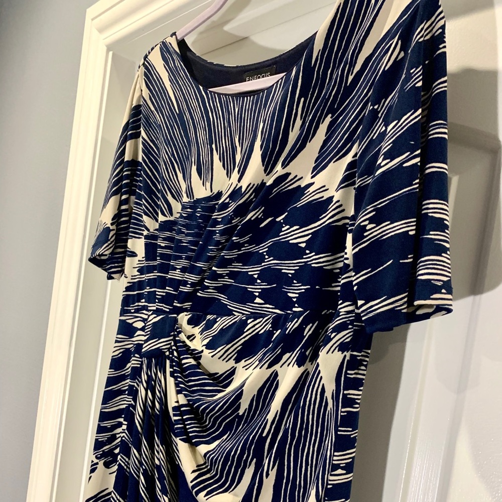 Faux Wrap Modest Midi Sleeve Dress sz 14
